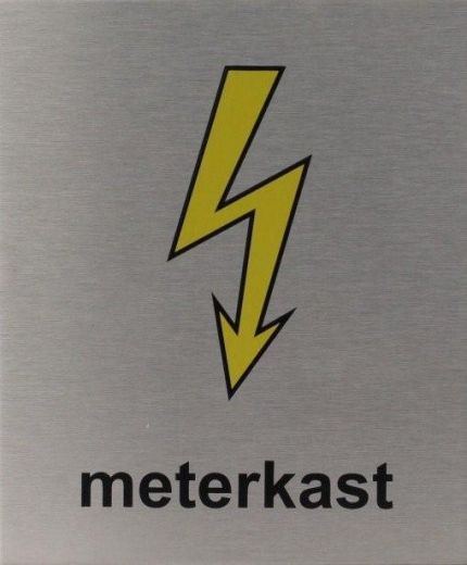 RP28 aluminium RVS look Pictogram METERKAST